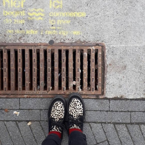 Round Toe Lace Up Cheetah Flatform Creeper - Picture 5 of 5